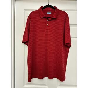 PGA TOUR Men’s Golf Polo Shirt XL Red Black Striped Short Sleeve Performance